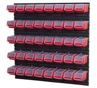 Scatole impilabili set 4 x scaffale a parete sistema di stoccaggio + 40 scato...