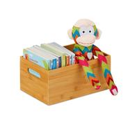 Relaxdays Set da 8 Scatole Portaoggetti, Contenitori Aperti Senza Coperchio, 14x30x20, Box Bagno e Cucina, Naturale