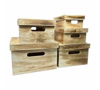 Scatole in legno con coperchio 5 pz decoro per decoupage portagioie matrioska