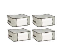 Scatole Kit 4pz Contenitori Indumenti Piumoni Vestiti Organizer Armadio 45X30X20