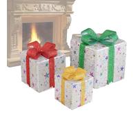 Scatole luminose acriliche trasparenti, Scatole luminose, Scatole di Natale pre-illuminate, Scatole di immagazzinaggio di Natale illuminate, Scatole luminose decorative per le vacanze, Scatole di
