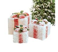 Scatole natalizie decorative,Scatole decorative natalizie - 3X fiocchi di neve Decorazione di scatole natalizie in ferro,Scatole di ornamento per gonna di albero di Natale con fiocchi per interni ed