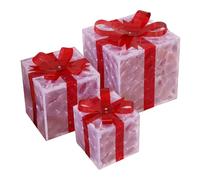 Scatole Natalizie Illuminate, Scatole A Led Per Natale, 3 Pezzi Scene Props con Batteria per Giardino Balcone Camera sotto l'Albero