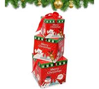 Scatole Natalizie Impilabili,Accessorio per Scena di Festa - Scatole Impilabili Decorazioni Natalizie,Per Soggiorno Camera Da Sala Da Pranzo Balcone Caramelle Giocattoli Gioielli Libri