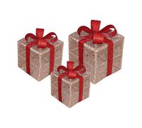 Scatole Natalizie Luminose - 3 Pezzi Decorazioni Natalizie - Ornamenti LED,Per Proprietari Di Casa Appartamento Ufficio Casa Soggiorno Camera Da Letto Mensola Ingresso Vano Della Finestra