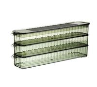 Scatole per alimenti - Scatole per alimenti trasparenti impilabili 3 pezzi inclusi, organizer universale per frigorifero per carne, frutta, preparazione