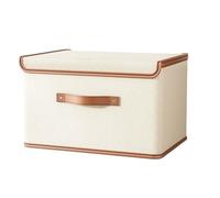 Scatole Per Armadio Organizer Armadio Scatola Portaoggetti Con Coperchio Scatola Portaoggetti Pieghevole For Riporre Vestiti, Libri, Documenti Organizer Armadio Salvaspazio(Beige,44*30*29cm)