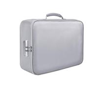 Scatole per armadio per documenti con serratura, ignifugo, a 3 strati, con cerniera ad acqua, portatile, organizer da viaggio per laptop sotto il letto, carta da regalo (grigio, taglia unica)