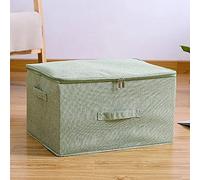 Scatole per Armadio Scatola di immagazzinaggio di cotone e liene con cappuccio vestiti calzini giocattolo snacks sundries oraganier set organizer domestico 648 ( Color : Green , Size : 45x35x25cm )