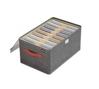 Scatole per Armadio Scatola portaoggetti Oxford con divisorio for vestiti e pantaloni, coperchio trasparente, for l'organizzazione del guardaroba domestico(6grids with lid)