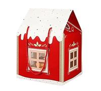 Scatole per biscotti di Natale, con design 3D festivo, 20 x 20 x 18 cm, scatola regalo natalizia per cottage, confezione per spuntini, robuste e riutilizzabili, per bambini, adulti, inverno