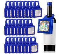 Scatole per Bottiglie di Vino in Carta Kraft da 25 Pezzi con Finestra, Dimensioni: 3,5 X 3,5 X 1,2 Pollici, Scatole Regalo da Appendere, Scatole Decorative per Bomboniere, Scatole per Vino(Blu)