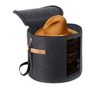Scatole per cappelli con coperchio, contenitore rotondo per cappelli da viaggio, con cerniera, extra large, in PVC, visibile, con cinghie, organizer portatile per cappelli di paglia e accessori