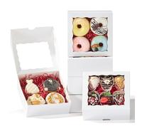 Scatole per cioccolatini, fragole, salumi, torte, panetteria, con finestra completa, per biscotti, torte, tartufi, Natale, San Valentino