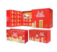 Scatole per conto alla rovescia di Natale, 24 scomparti, vuote | Calendario natalizio per conto alla rovescia per bambini, figlio, figlia, amici, snack, cioccolatini, biscotti, desktop