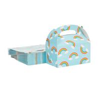 Scatole per dolcetti , confezione da 24 scatole di carta per bomboniere, motivo arcobaleno, per compleanni ed eventi, 24 scatole per feste, 15,2 x 8,4 x 9,1 cm