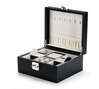 Scatole Per Gioielli Portagioie for donna Vetrina for organizzatore di gioielli a 2 strati con scomparti da viaggio Porta gioielli for riporre gioielli Cofanetti E Scatole(Noir)