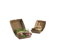 Scatole per hamburger Street Food in carta kraft - 16x16x9 cm - Leone - conf. 50 pezzi