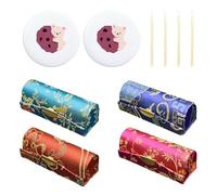 Scatole Per Rossetti Da 4 Pezzi, Specchietti Per Il Trucco Rotondi Da 2 Pezzi E Pennelli Per Labbra Da 4 Pezzi, Scatola Per Rossetti Retrò, Simpatico Specchio Per Il Trucco