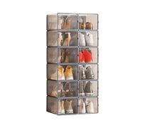 Scatole per Scarpe Contenitore Impilabile per Scarpe, Scatole di Plastica Trasparente per Scarpe, Contenitori Portascarpe con Coperchi per Donna/Uomo, Facile da Montare (Color : 12pcs)