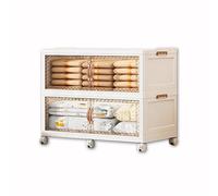 Scatole pieghevoli trasparenti pieghevoli con porta e ruote, per cucina, ufficio, camera da letto, 100x43x84 cm 2 layers
