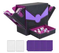 Scatole Porta Carte per 500+ Cartes, Scatola per Carte Collezionabili con 4 Divisori Colorati e 2 Toploaders, MTG Commander Deck Box per Magic the Gathering TCG PTCG, Viola