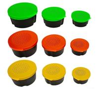 Scatole porta esche per lombrichi, 3 pezzi, con fori di sfiato per preservare la freschezza delle esche vive, realizzate in materiale PP per la pesca (giallo)