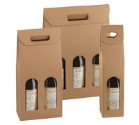 SCATOLE PORTABOTTIGLIE manico avana 18 x 9 x 38,5 cm Per bottiglie 2
