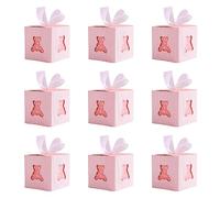 Scatole Portaconfetti Comunione,50pz scatola Regalo Matrimonio,Scatola per la Doccia per Neonati,Scatole Bomboniere Matrimonio per Comunione, Compleanno, Nascita(Rosa)