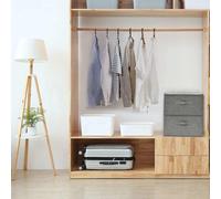 Scatole Portaoggetti 2pz in Tessuto 43x34x23 cm Grigio