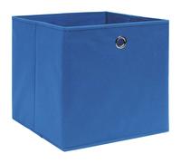 Scatole Portaoggetti con Coperchi 10pz Blu 32x32x32 cm Tessuto