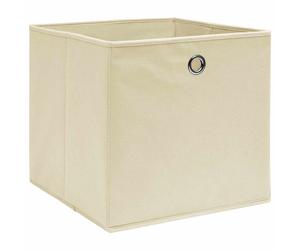 Scatole Portaoggetti con Coperchi 10pz Crema 32x32x32cm Tessuto