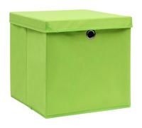 Scatole Portaoggetti con Coperchi 10pz Verdi 32x32x32cm Tessuto