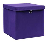 Scatole Portaoggetti con Coperchi 10pz Viola 32x32x32cm Tessuto
