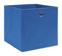 Scatole Portaoggetti con Coperchi 4 pz Blu 32x32x32 cm Tessuto