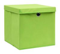 Scatole Portaoggetti con Coperchi 4pz Verdi 32x32x32 cm Tessuto