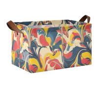 Scatole portaoggetti grandi con manici in stile pop art retrò, motivo tie-dye, organizer multiuso per camera da letto, ufficio, armadio, vestiti, camera dei bambini, confezione da 2