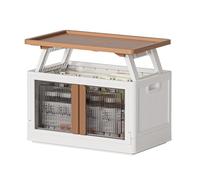 Scatole portaoggetti impilabili Resistenti con coperchi e Ruote - Cubi organizzativi Pieghevoli per Ufficio, Esterni, Trucco e Altro - Soluzione di archiviazione Versatile 64x40x37CM