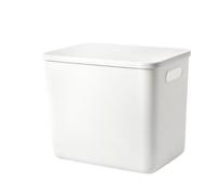 Scatole Portaoggetti In Plastica Con Coperchio, Materiale Ispessito, Maniglie Bifacciali Forte Capacità Di Carico Ampiamente Utilizzato In So(Size:With lid (26.5x17.5x25cm),Color:White (1 piece))