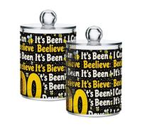 Scatole portaoggetti in plastica trasparente con coperchio, con scritta "I Can't Believe It's Been 100 Days Of School", contenitore decorativo per tamponi di cotone, bastoncini di cotone, plettri