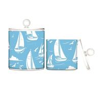 Scatole portaoggetti in plastica trasparente con coperchio, ideali per il bagno, piccole scatole decorative per tamponi di cotone, tamponi di cotone, plettri per filo interdentale, graffette
