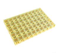 Scatole portaoggetti per componenti SMD, kit organizer per componenti elettronici, con bordo elastico, contenitori modulari in plastica per resistori, condensatori e piccoli hardware (giallo)