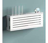 Scatole portaoggetti per router Wi-Fi,Scatola portaoggetti per router wireless Wi-Fi, scatola di copertura presa in legno, ripiano per router, ripiano per set-top box a parete senza fori-Ti