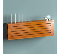 Scatole portaoggetti per router Wi-Fi,Scatola portaoggetti per router wireless Wi-Fi, scatola di copertura presa in legno, ripiano per router, ripiano per set-top box a parete senza fori-Ti