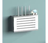 Scatole portaoggetti per router Wi-Fi,Scatola portaoggetti per router wireless Wi-Fi, scatola di copertura presa in legno, ripiano per router, ripiano per set-top box a parete senza fori-Ti