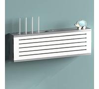 Scatole portaoggetti per router Wi-Fi,Scatola portaoggetti per router wireless Wi-Fi, scatola di copertura presa in legno, ripiano per router, ripiano per set-top box a parete senza fori-Ti