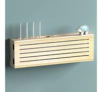 Scatole portaoggetti per router Wi-Fi,Scatola portaoggetti per router wireless Wi-Fi, scatola di copertura presa in legno, ripiano per router, ripiano per set-top box a parete senza fori-Ti
