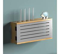 Scatole portaoggetti per router Wi-Fi,Scatola portaoggetti per router wireless Wi-Fi, scatola di copertura presa in legno, ripiano per router, ripiano per set-top box a parete senza fori-Tip