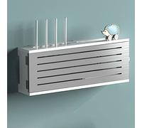 Scatole portaoggetti per router Wi-Fi,Scatola portaoggetti per router wireless Wi-Fi, scatola di copertura presa in legno, ripiano per router, ripiano per set-top box senza fori montato a p