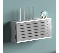 Scatole portaoggetti per router Wi-Fi,Scatola portaoggetti per router wireless Wi-Fi, scatola di copertura presa in legno, ripiano per router, ripiano per set-top box a parete senza fori-Ti